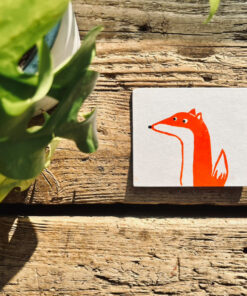 Linoldruck Grafik *Fuchs - Fox - Renard* Buchdeckel