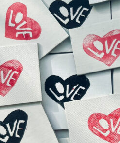 Linoldruck Heart Love - Herz Love