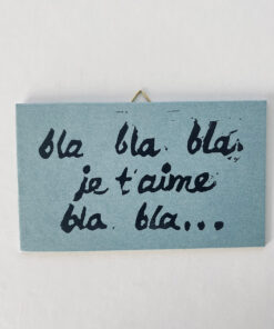 Linoldruck bla, bla, bla, je t'aime, bla, bla,...